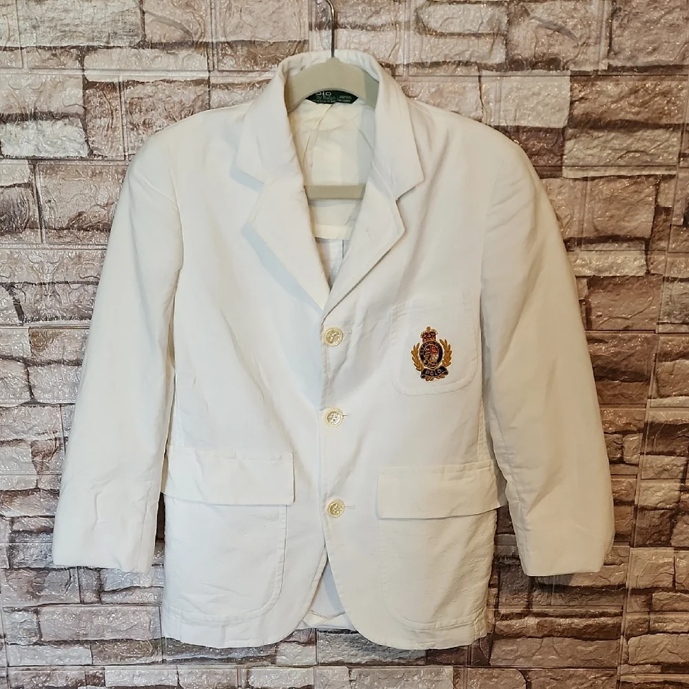 Ralph Lauren Boys White Blazer with Front Logo
